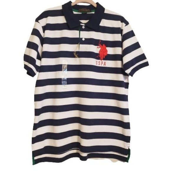 U.S Polo Assn. Striped short sleeve polo NWT - Picture 1 of 6